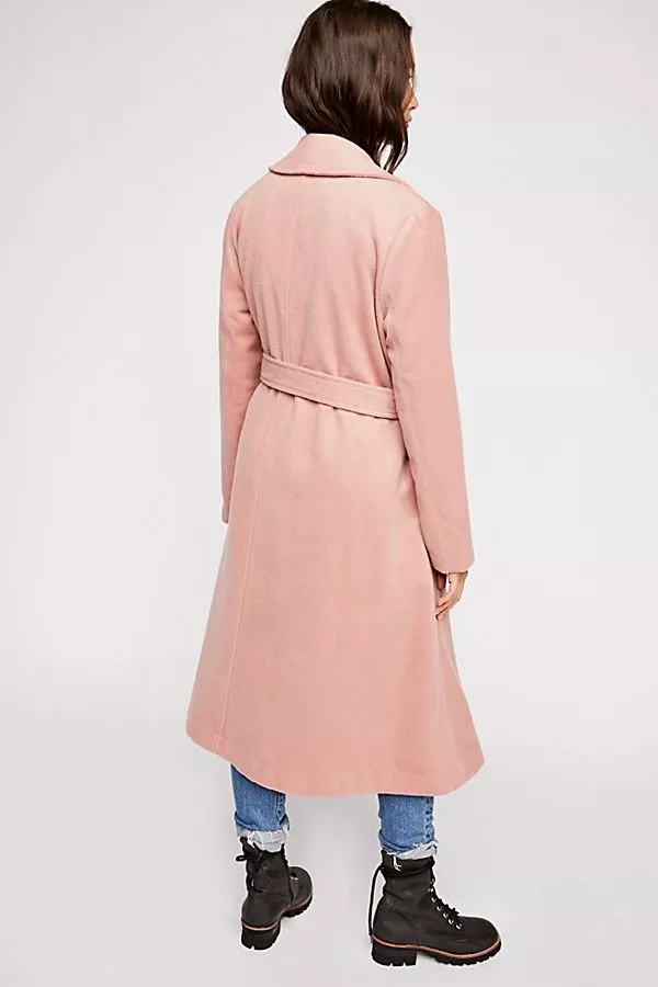Pink belted coat sale