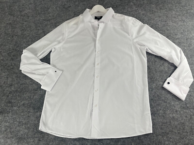 Jacamo Dress Shirt Mens 21.5 Big White Long Sleeve Button Up Shirt Cotton N60