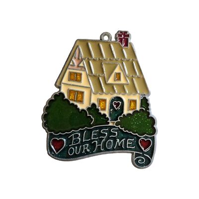 Bless Our Home Suncatcher Stained Glass Style Ornament 