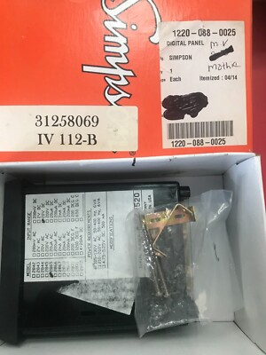 Simspon 2865 24502 Red LED 3.5 Digit Panel Meter 0-20V DC Input, 120V AC Power