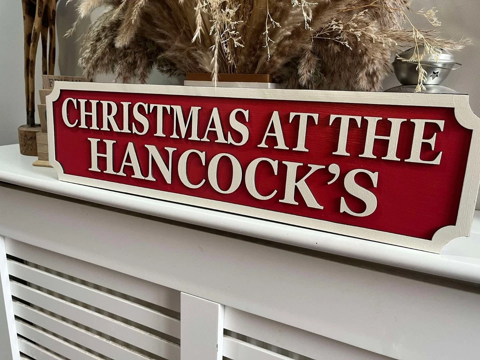 Freestanding personalised Christmas at the Surname's | Street sign 3D look |gift - Image 2 of 4