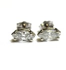 New 14k white gold .89ct marquise diamond stud earrings  Natural — photo 9