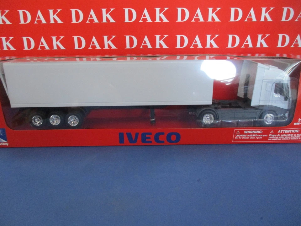 Die cast 1/43 Modellino Camion Truck Iveco Stralis Bianco con Rimorchio New Ray - Immagine 4 di 4