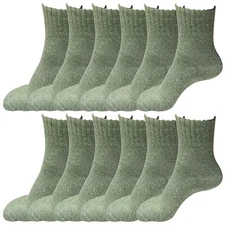 12 Pairs Womens Soft Winter Wool Thick Knit Thermal Warm Crew Cozy Boot Socks