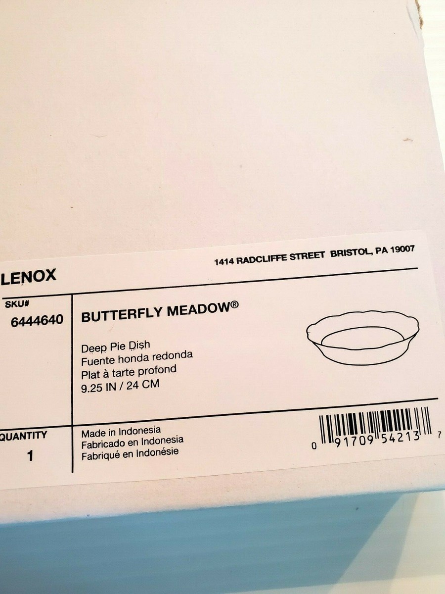 Lenox Butterfly Meadow Deep Pie Dish Plate NEW IN BOX!