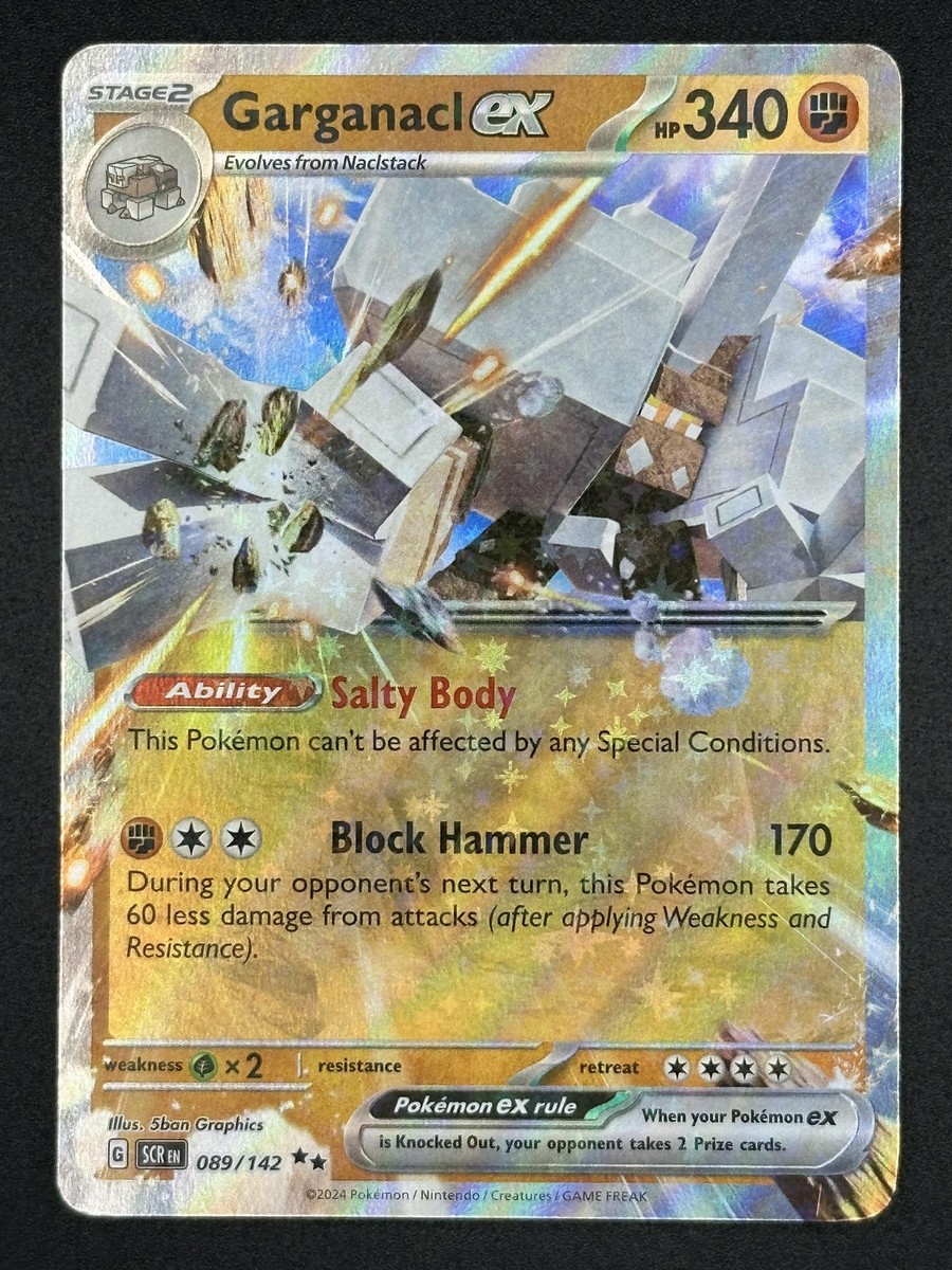 Pokémon SCREN #089/142 Garganacl EX Double Rare , Near Mint or Better