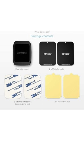 WUTEKU Flat Magnetic Cell Phone Holder Kit for Car - Works on All Vehicles Ph... - Zdjęcie 7 z 7