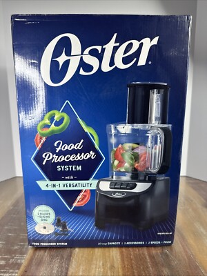 Oster FPSTFP1355 2-Speed 10-Cup Food Processor, 500-watt, Black NEW - Excellent 