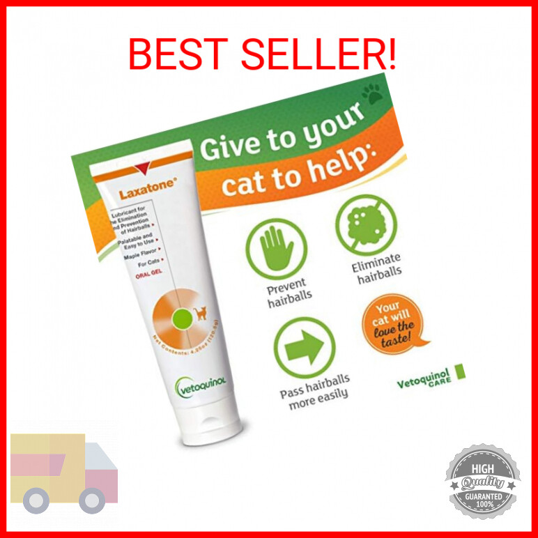 Vetoquinol Laxatone Oral Hairball Lubricant Gel for Cats Maple