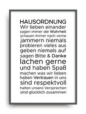 Fine Art Kunstdruck HAUSORDNUNG 1 Poster Print Plakat moderne Vintage Deko Bild