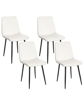 Dining Chair Set of Velvet Off-White HAVRE UK