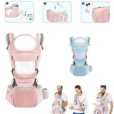 MARSUPIO NEONATI ERGONOMICO PORTA BAMBINO CON SEDILE MULTIPOSIZIONE POGGIATESTA 