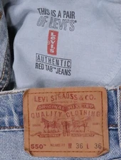 LEVIS USA 550 4891 VINTAGE 1998 MEN 34 X 36 JEANS RELAXED FIT TAPERED 550-4891