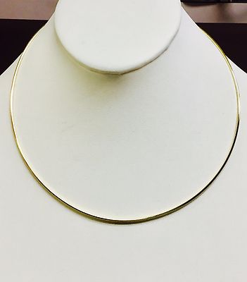 14k Gelbgold 18'' Runde Omega 1,5mm 7 Gramm Kette/Halskette - Schraubverschluss