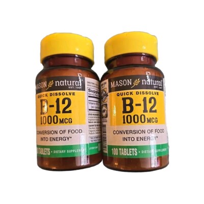 Lot of 2 Pack B-12 500 mcg  100 Tablets Each  