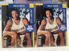 2 Carlos Rogers Upper Deck Collector’s Choice 94-95 Basketball Card #416 RC Auto