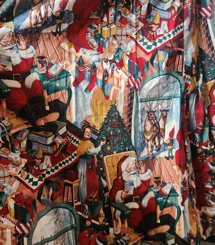 Falda Navidad Vintage Colección Alexander Henry 100 North Pole Lane Hecha a Mano  Foto 2 de 4