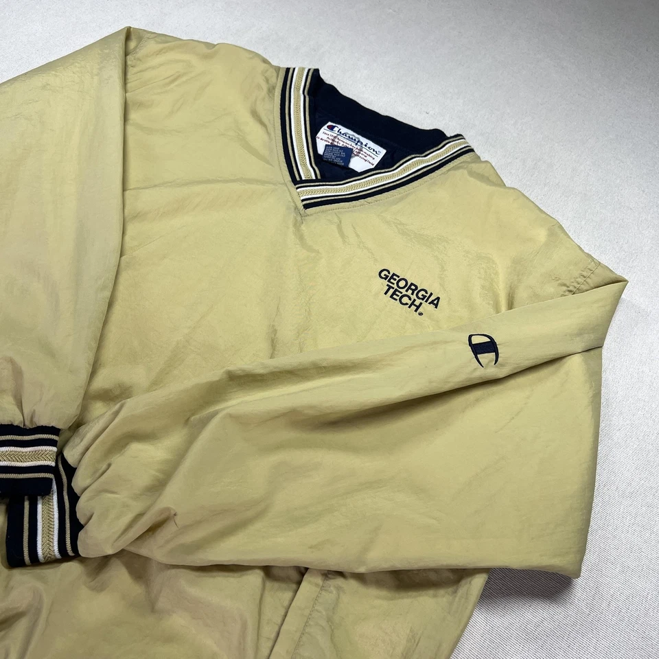 Chaqueta de Colección Años 90 Georgia Tech Para Hombre XL Dorada NCAA Baloncesto Pullover Campeón Foto 4 de 4
