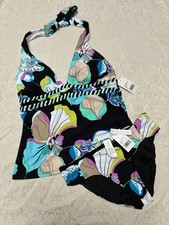 NWT 170 Trina Turk Sintra Flora 2pc Sz 8 Tankini Top Shirred Bottom