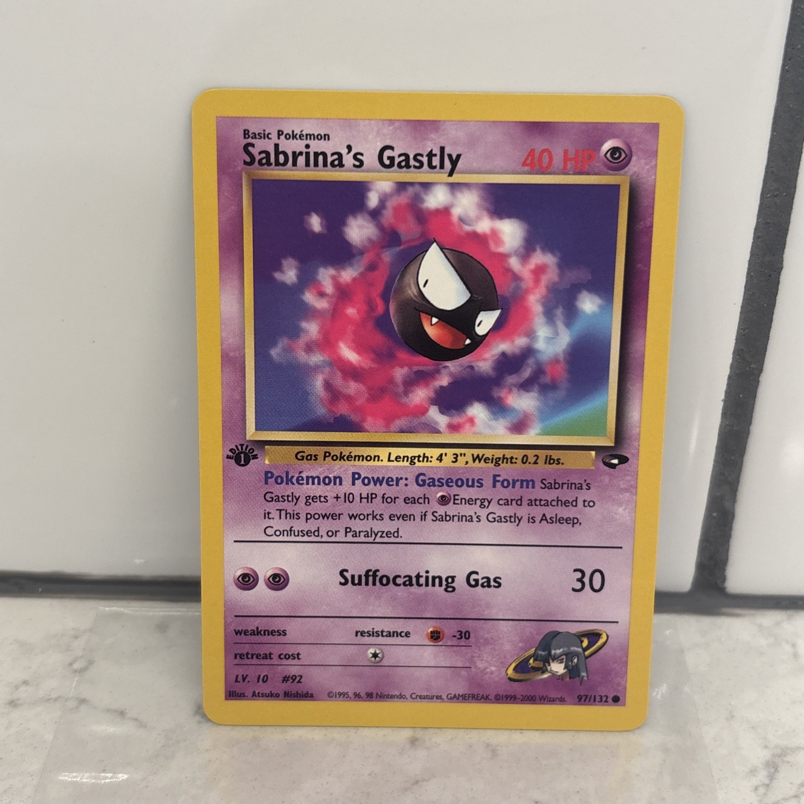 1st Edition Sabrina’s Gastly 97/132 - Gym Challenge - Near Mint