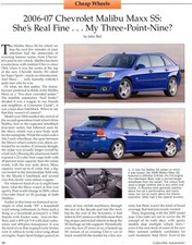2006-2007 Chevrolet Malibu Maxx Ss 2 Pg Review 2006-2007 Chevrolet Malibu Maxx Ss 2 Pg Review