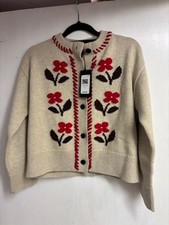 Rails Mavie Cardigan In Beige Red & Brown - Size XS - RRP £258.00