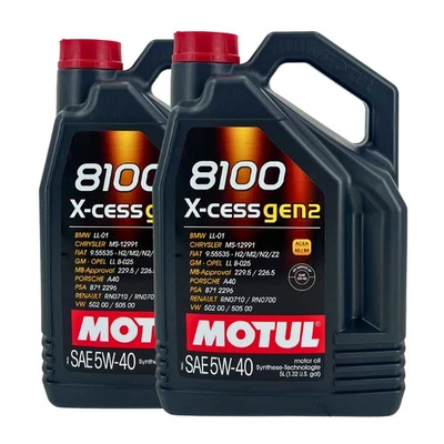 MOTUL 8100 X-Cess GEN2 SAE 5W-40 L'Huile De Moteur VW 502 00, 505 00, 2x5 Litre - Photo 1/3