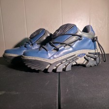 SWEAR Alternative Whirl Blue Gray Black Leather Low Top Chunky Platform Sneakers