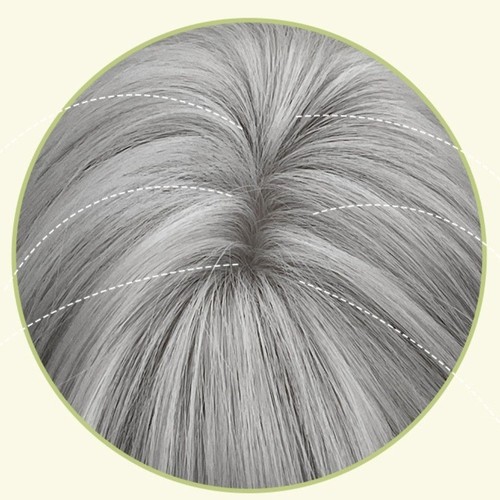Air Bangs Grey Cosplay Wigs with Bangs Halloween Lolita Headband Wigs Carnival - Picture 3 of 12