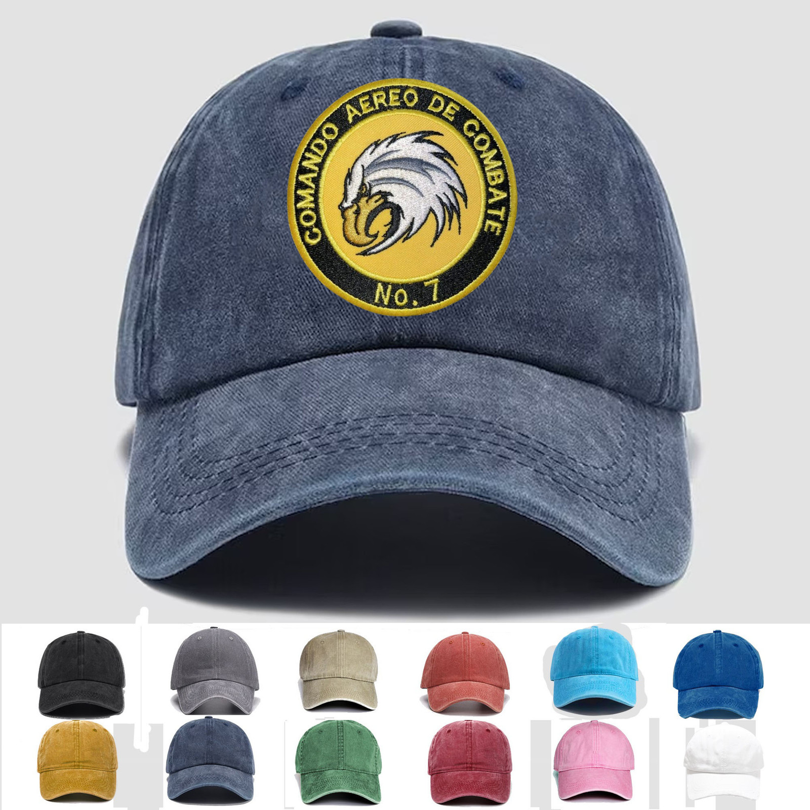 Custom Embroidered Hat FAC Comando Aereo De Combate No. 7, Trucker Hat, Gift