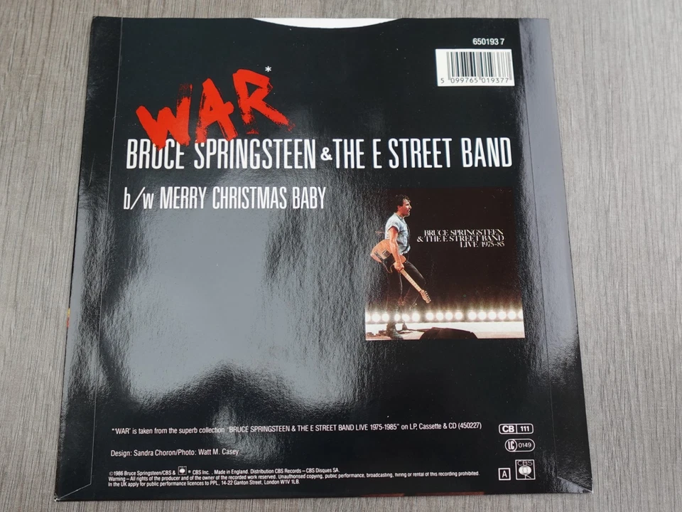 Bruce Springsteen & The E Street Band WAR 1986 UK 7" P/S PLAYS NEAR MINT HEAR - Image 4 of 4