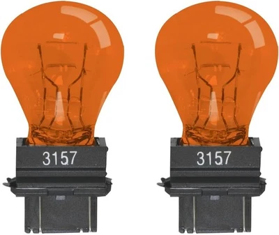 2x ampoule 3157 12V P27/7W W2.5x16q 32/3CP S25q orange double filament voiture - Photo 1/2
