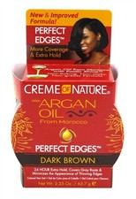  2 PACK Creme Of Nature Argan Oil Perfect Edge Dark Brown 2.25 Ounce