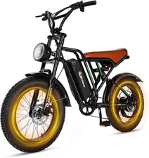 750W Electric Bike 20 Inch Fat Tire All-Terrain E-Bike 30 Miles 25MPH