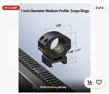 Precision 1 Inch Scope Rings Scope Mount - 2 Pieces , Medium