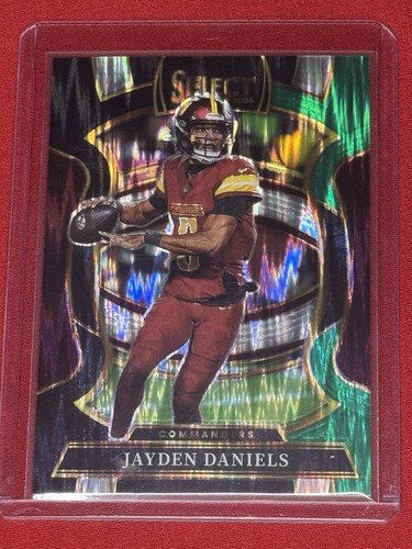 2025 Panini Select - Concourse Jayden Daniels #88 Black & Green Shock Prizm
