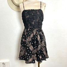 FOREVER21 babydoll dress top S dark boho garden floral Y2K goth fairy whimsy