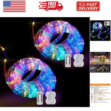 LED Rope Lights Battery Operated String Lights-40Ft 120 LEDs 8 Modes Outdoor ...