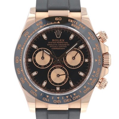 Rolex Daytona 116515 18K Rose Gold w/ Oysterflex Band Black Dial 40mm Watch