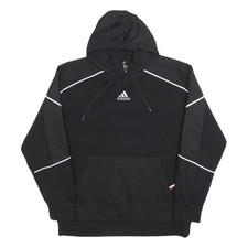 ADIDAS Felpa Con Cappuccio Pullover Uomo Nero L Poliestere
