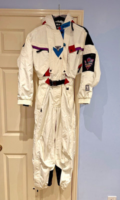 Helly Hansen Skianzug Equipe Damen XS Einteiler weiß einfarbig Vintage 80er 90er