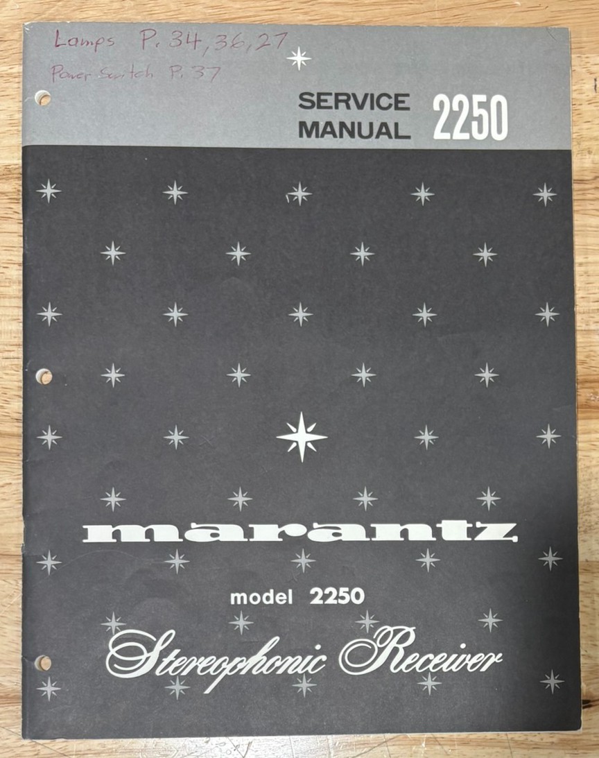 Marantz 2250 Service Manual - NOT A COPY