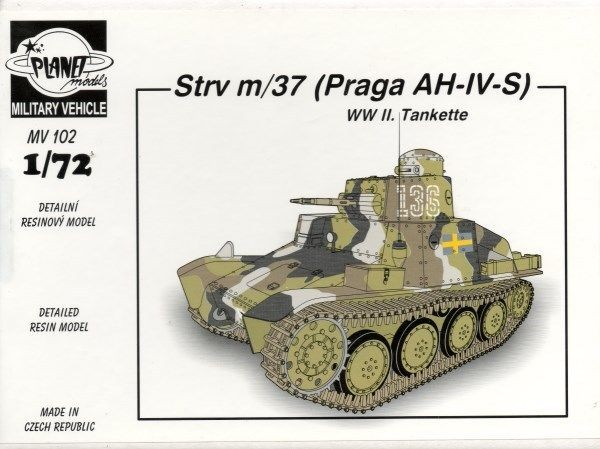 Planet Models 129-MV102 - 1/72 Strv M/37/AH-IV-S WWII Tankette Sweden - New