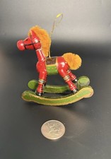 Rocking Horse Toy Vintage Christmas Style Adorable With Hand Painted Details