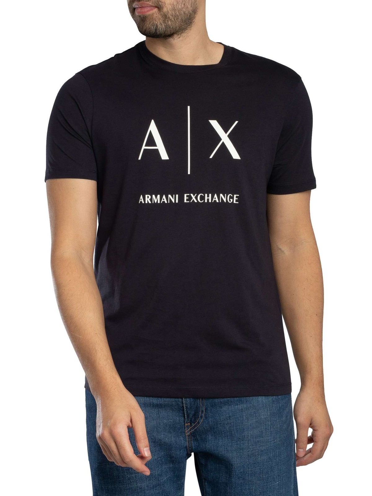 Armani Exchange Big Logo Graphic Slim T-Shirt, Deep Night - S
