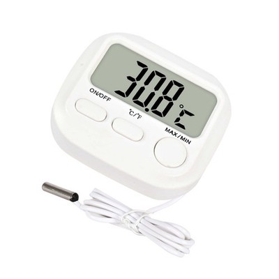 Digital Fridge Freezer Thermometer with External Probe Sensor and LCD Display