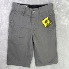 Volcom Gray Chino Shorts Kids Sz 10 Slim New