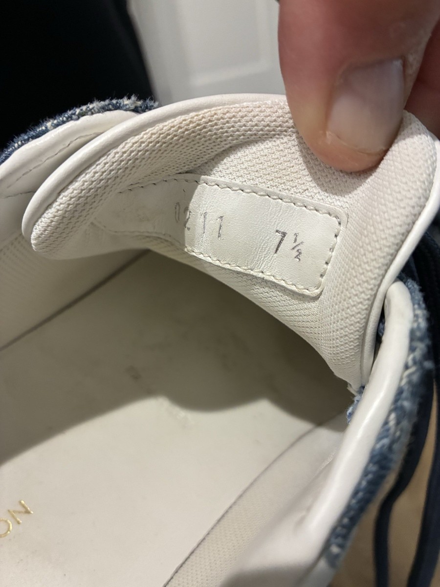 Louis Vuitton Mens Luxembourg Blue Denim Monogram Sneakers- Size