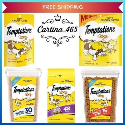 Temptations Cat Treats Tasty Chicken Flavor 3oz   48oz Crunchy & Soft Snack Mix