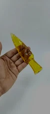 Handmade Citrine Glass Spearhead 5.5"-6"| Crystal Arrowhead, Chakra Healing